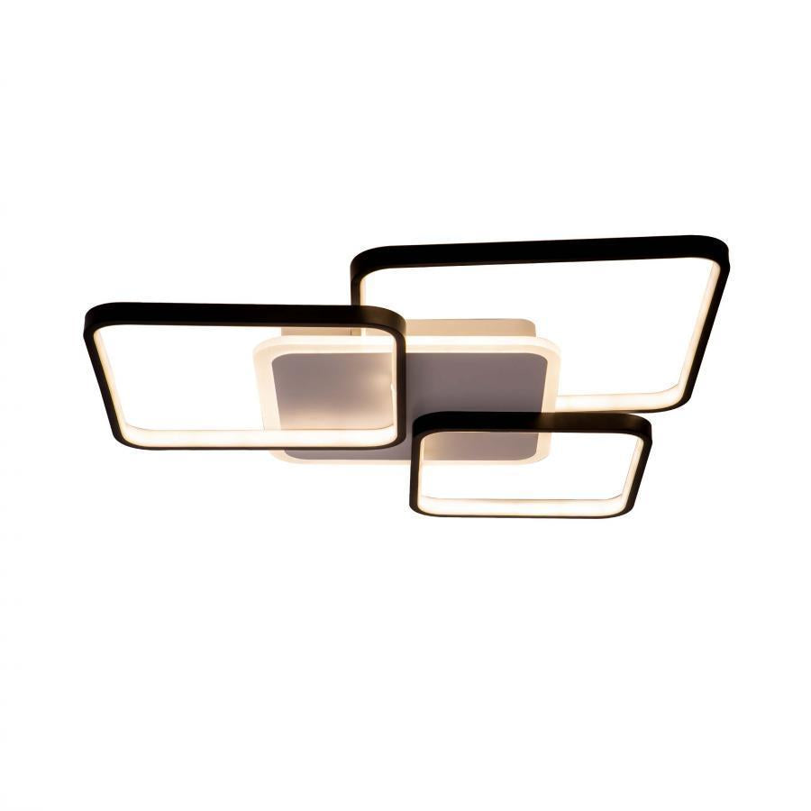 Lustra LED cu Telecomanda, 144W, 3000K/4000K/6000K, Acril si Metal, Negru cu Alb, Dimabila, IP20 2311WH+BK