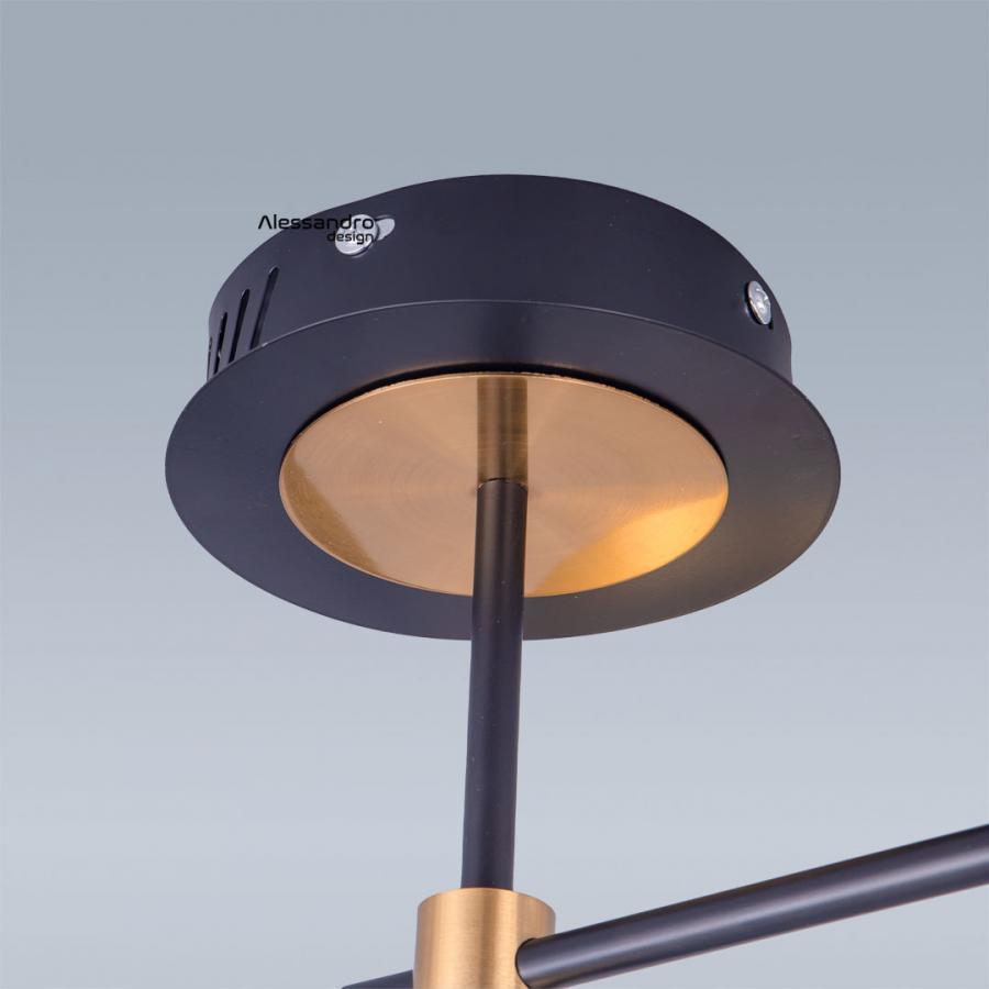 Lustra LED cu Telecomanda 110W, Dimabila, Negru cu Auriu SX8601/6