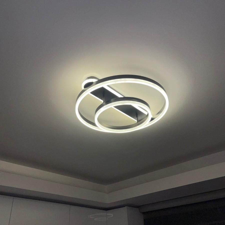 Lustra LED cu Telecomanda June 144W Dimabila Alb Negru