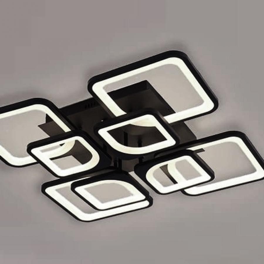 Lustra LED cu Telecomanda, 192W, Intensitate Relabila, Negru 8036/4+4BK