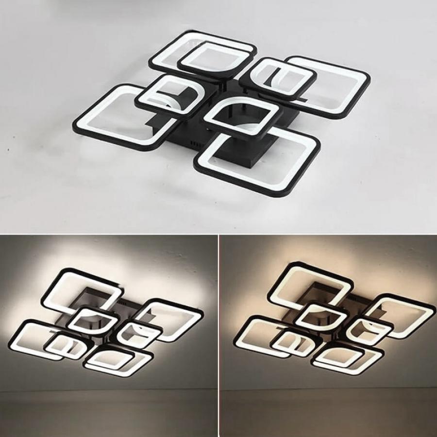Lustra LED cu Telecomanda, 192W, Intensitate Relabila, Negru 8036/4+4BK