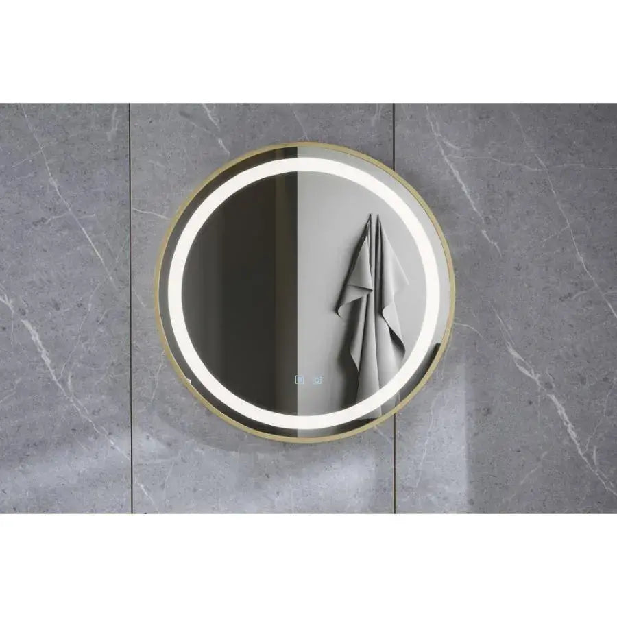 Oglinda LED Touch SoLED'oro cu Sistem Dezaburire Ramă Bronz Antichizat 70x70 cm, colectia Marcello Funghi
