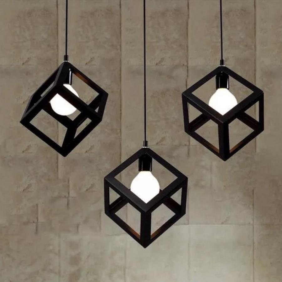 Pendul 3*E27, Metal Negru 528/3L