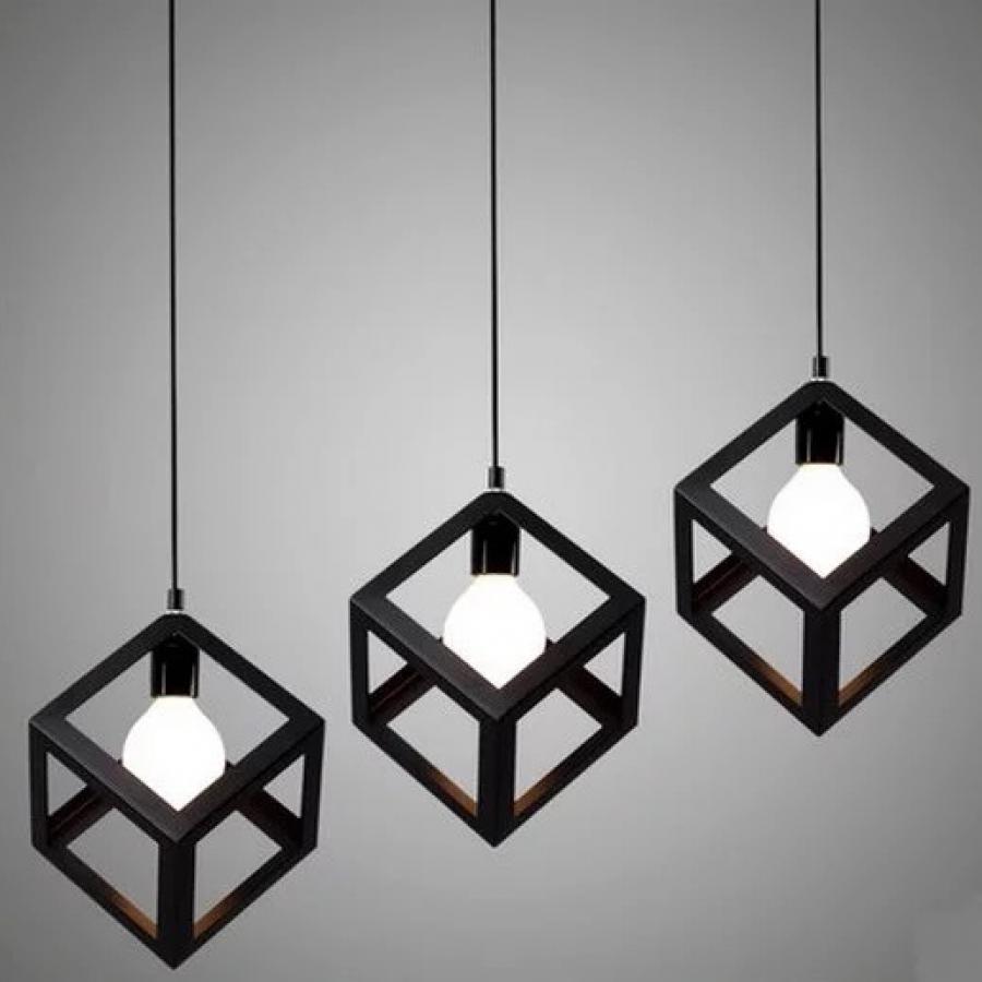 Pendul 3*E27, Metal Negru 528/3L