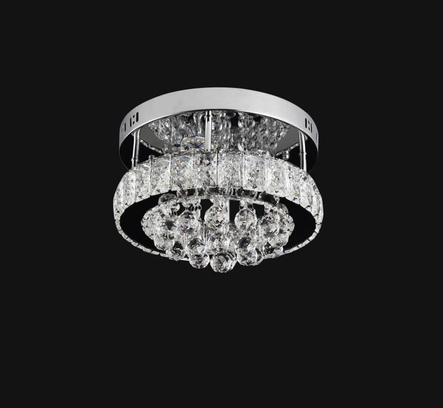 Lustra LED Abel, 24W, 3000K/4000K/6000K, Crom si Cristal 6670/500