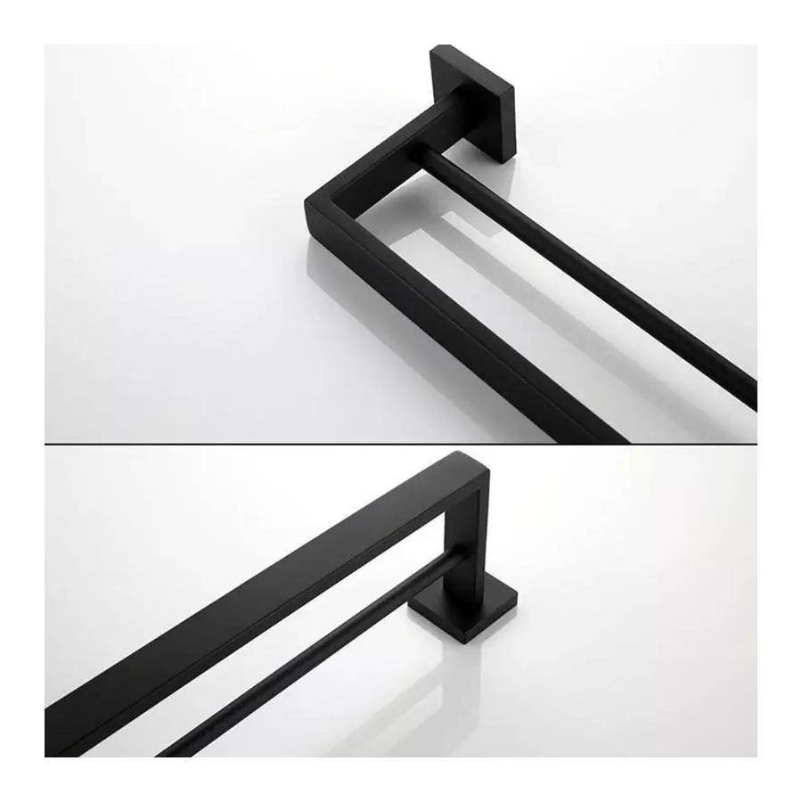 Suport Prosop Baie, din Inox, Negru