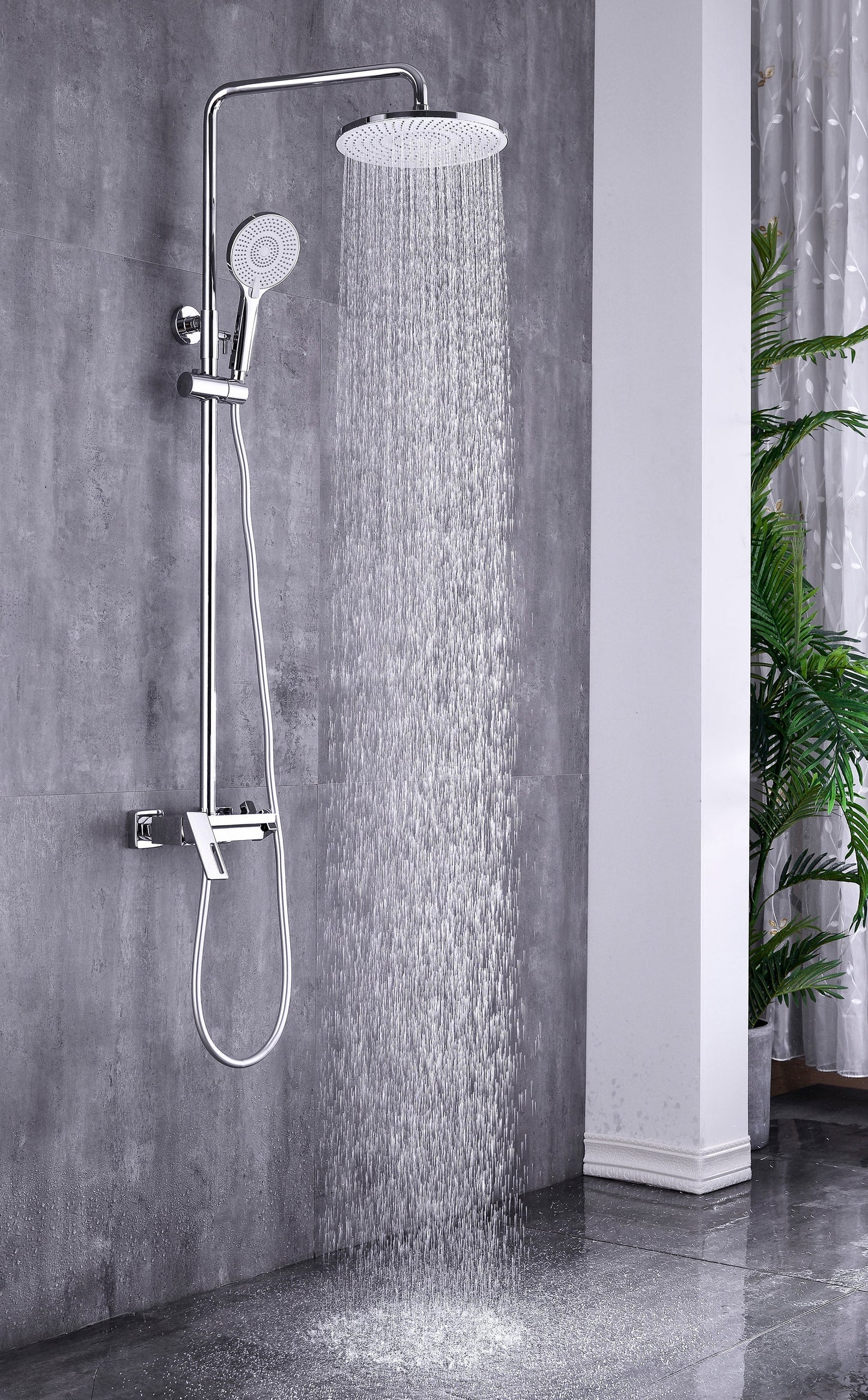 Coloana de Dus cu Inaltime Reglabila, din Alama Sanitara, Cromata