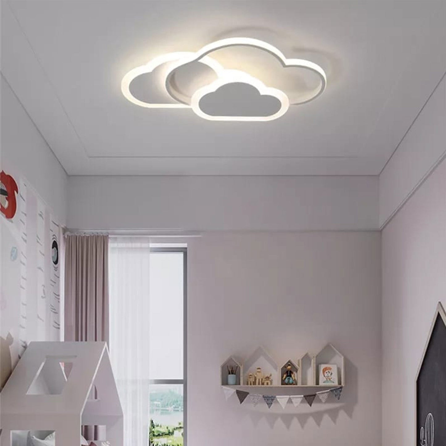 Lustra LED Rioko cu Telecomanda, 86W, 2.4GHz, Dimabila, Acril, Alb