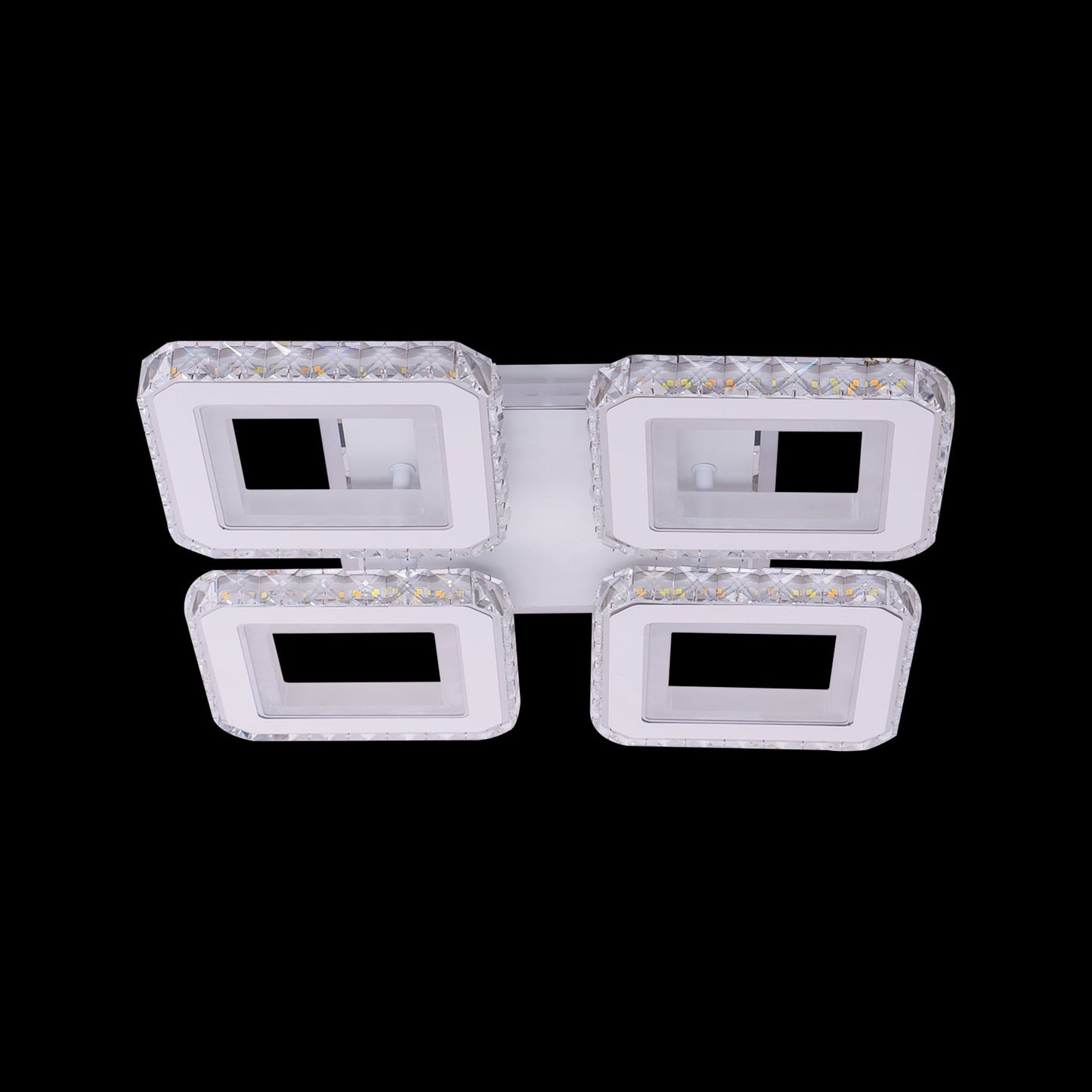 Lustră LED Leila cu Telecomandă, 150W, Crom cu Alb, Metal și Cristal, Dimabilă, RGB - LEDS