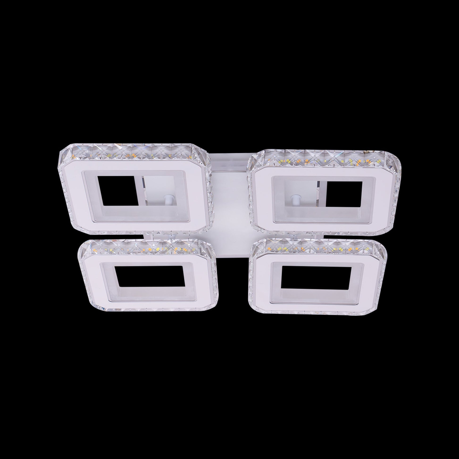 Lustră LED Leila cu Telecomandă, 150W, Crom cu Alb, Metal și Cristal, Dimabilă, RGB - LEDS