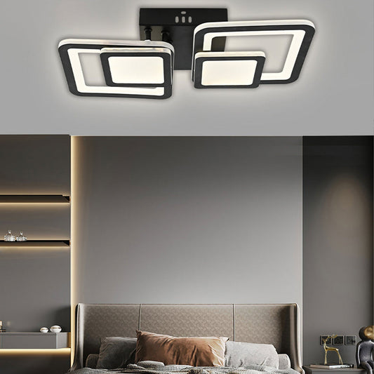 Lustra LED cu Telecomanda, 48W, 3000K/4000K/6000K, Negru, Dimabila, Acril, IP20 8022/2BK