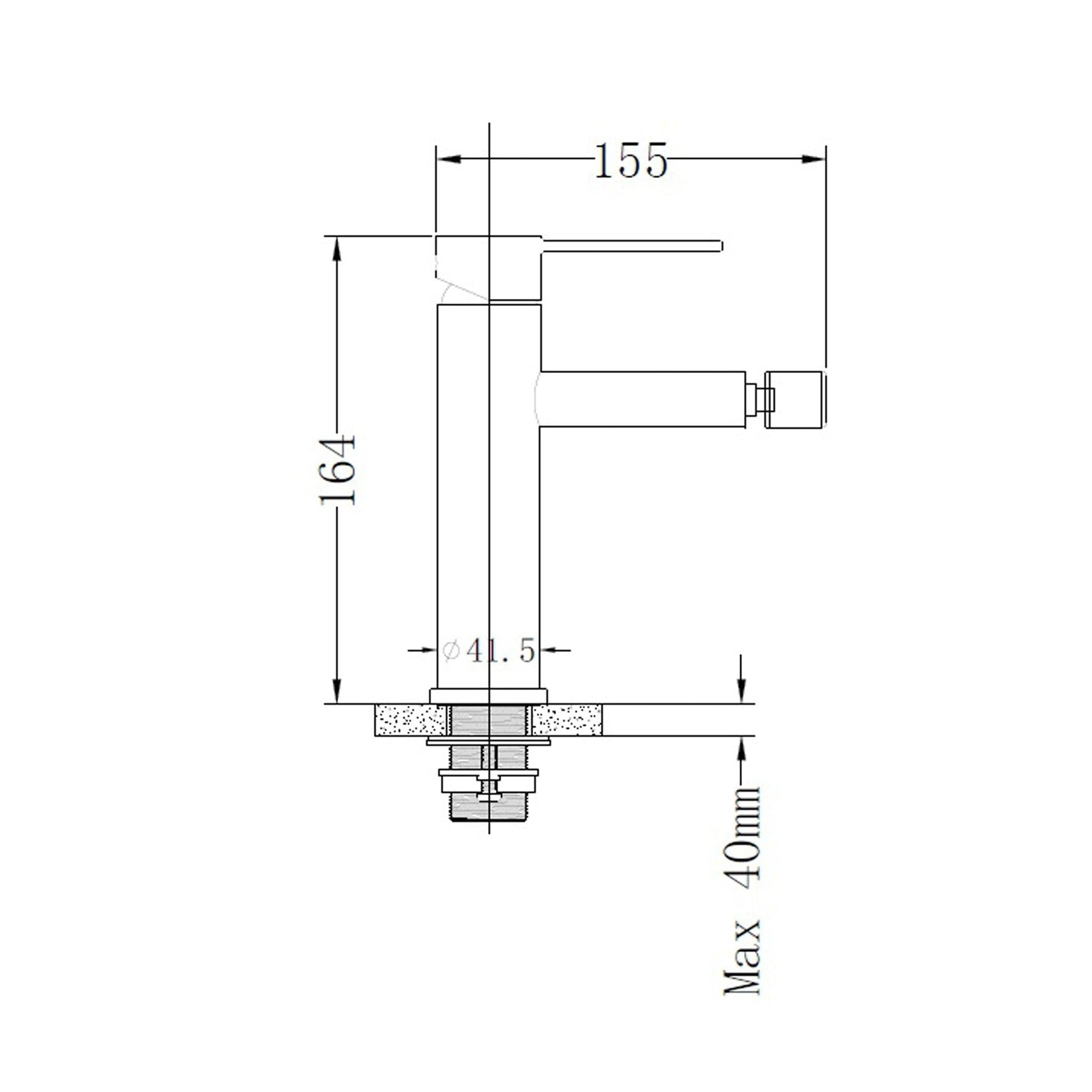 Baterie bideu cu Ventil scurgere Click-Clack, din Inox, Satinat - KORMAN