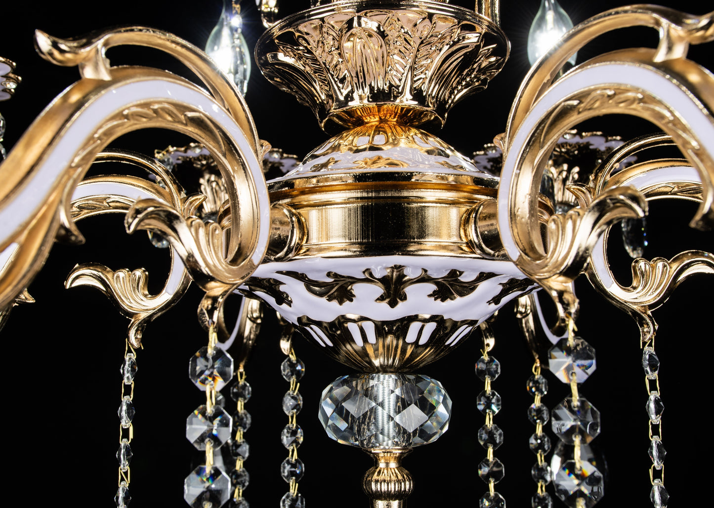 Candelabru 6*E14, Lila/Auriu, Cristal si Metal, IP.20 2325/6FG