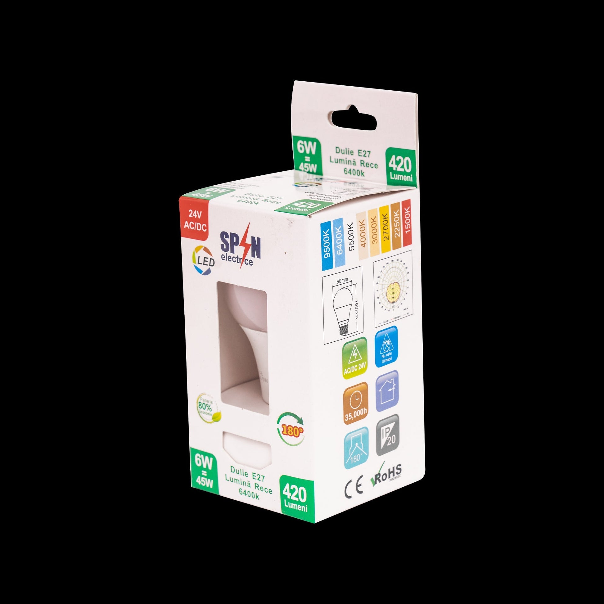 Bec LED E27, 9W, 6400K SPN6509W - LEDS