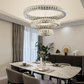 Lustra LED cu Telecomanda, 48W, Crom, Metal si Cristal 6040/6+4+2