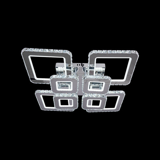 Lustra LED cu Telecomanda, 280W, Dimabila, Crom 2900/4+4 - LEDS
