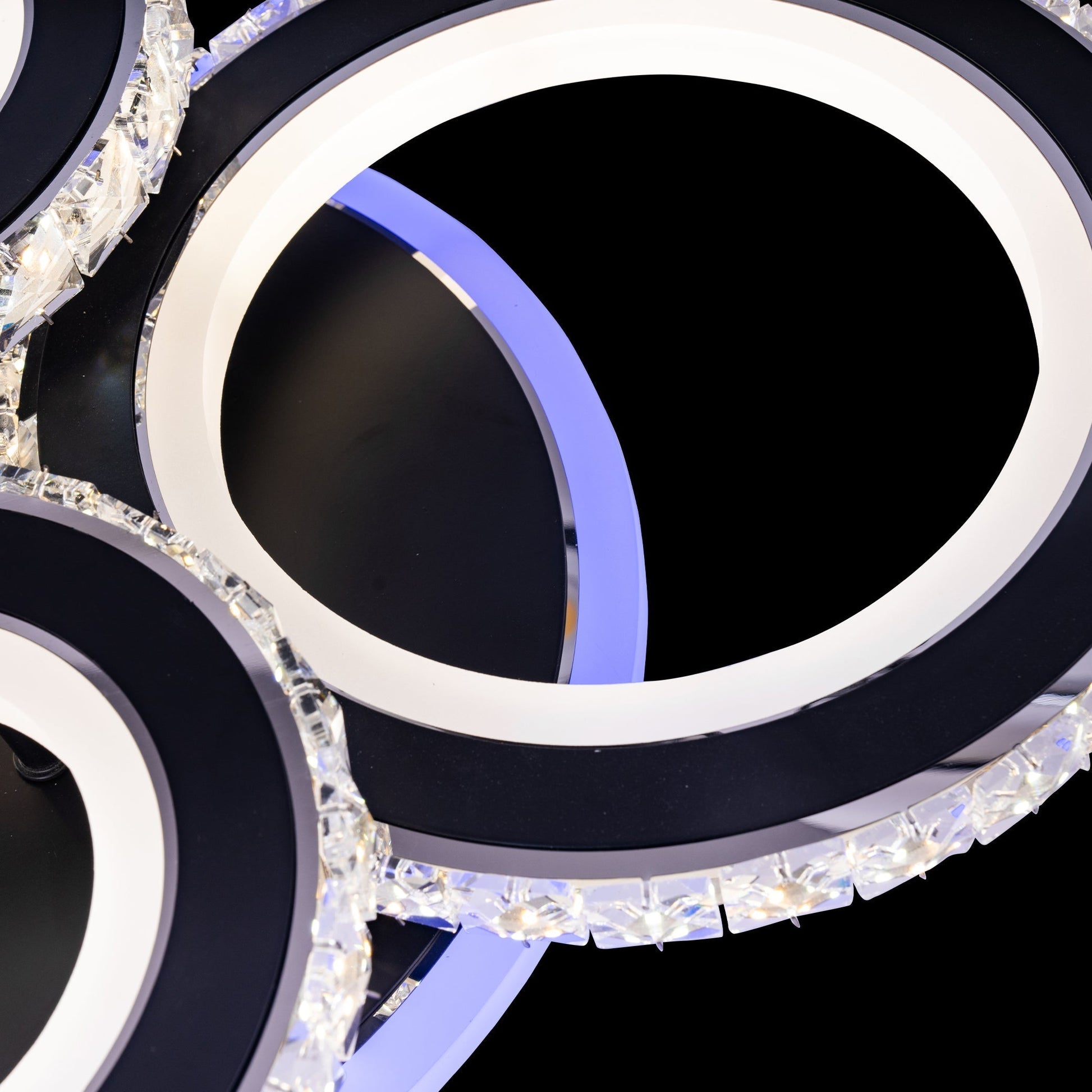 Lustra Led Malina cu Telecomanda, 240W, Dimabila, Acril si Cristal, Negru 19373/4+2BK - LEDS