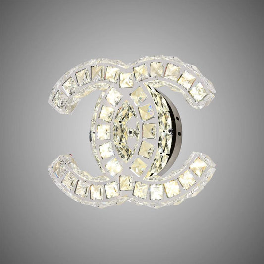 Aplica Led Cristal Yanira 28W, Argintiu