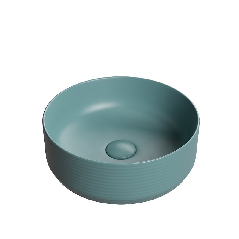 Lavoar baie rotund pe blat verde mat Line