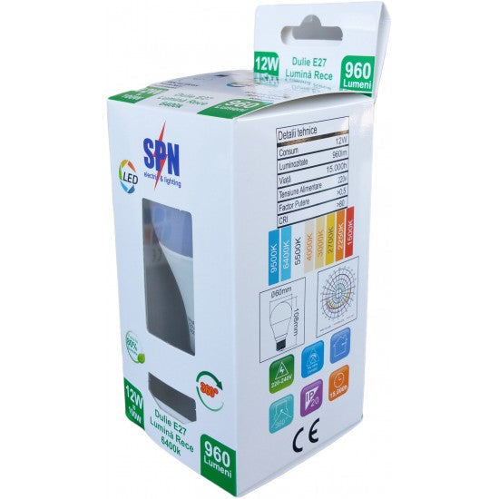 Bec LED E27, 12W, 6400K SPN6509A - LEDS