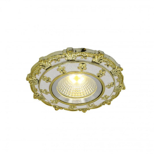 Spot LED, 6W, 3000K/4000K/6000K, Ceramica si Sticla, Auriu cu Alb, IP20, S044